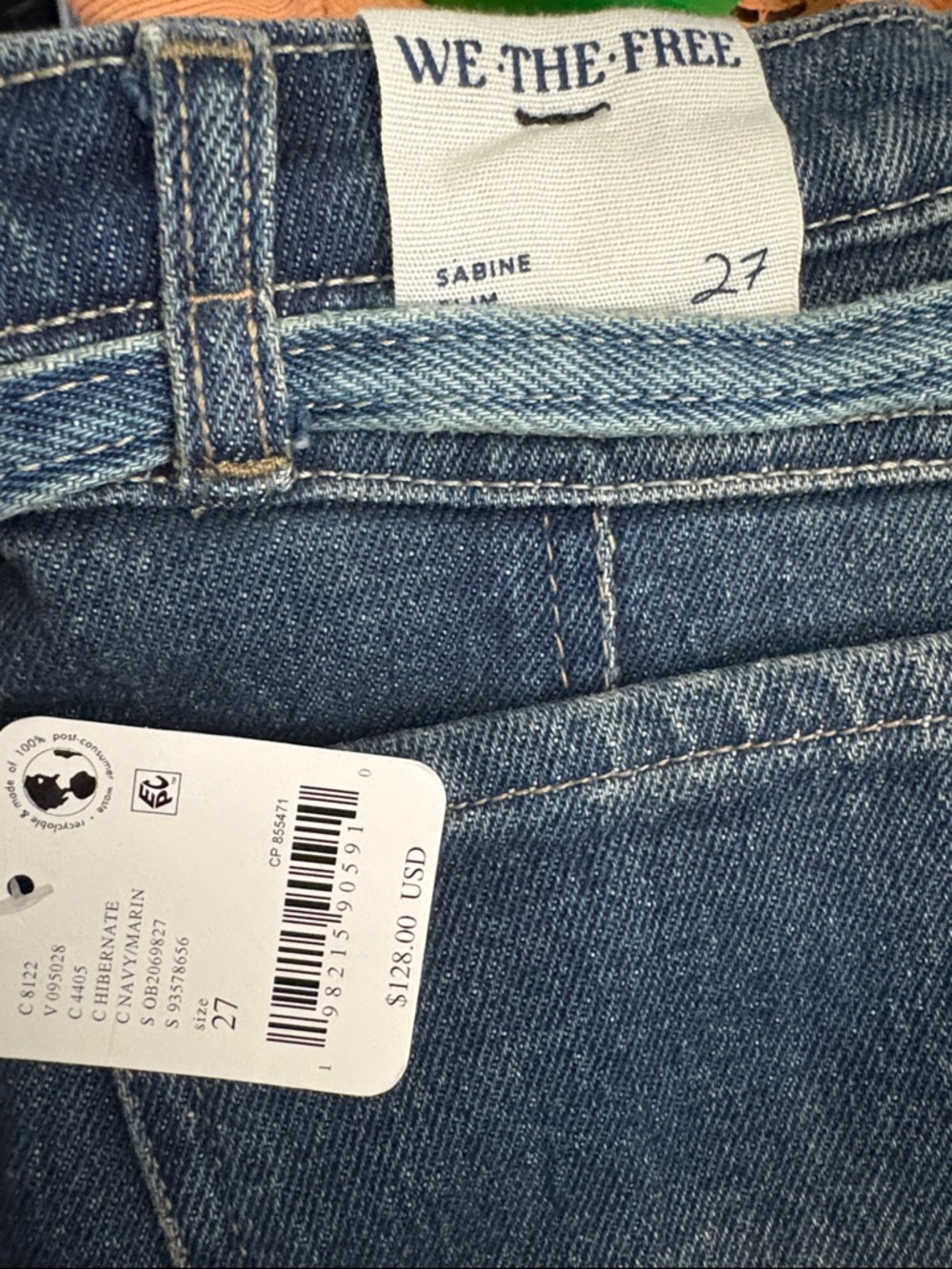 Free People We The Free NWT Sabine Slim Straight Size 27 - Picture 16 of 16